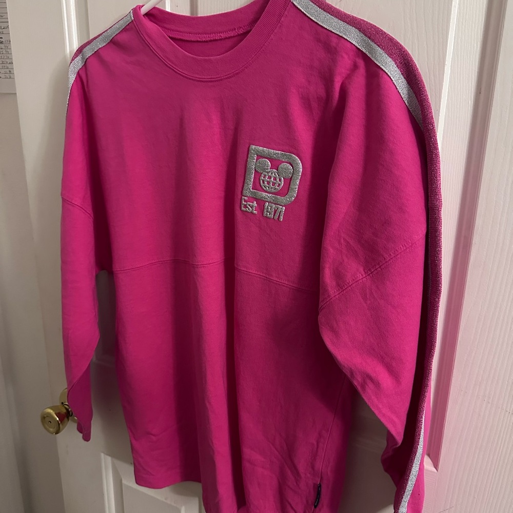 Vibrant Pink Sweatshirt with Embroidered Logo